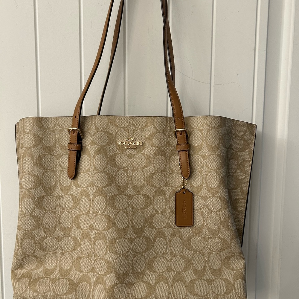 Coach Beige Signature Tote